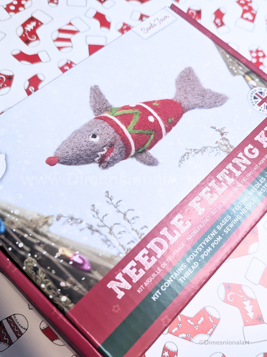Simply Make Needle Felting Kit Christmas, Santa Jaws, Shark