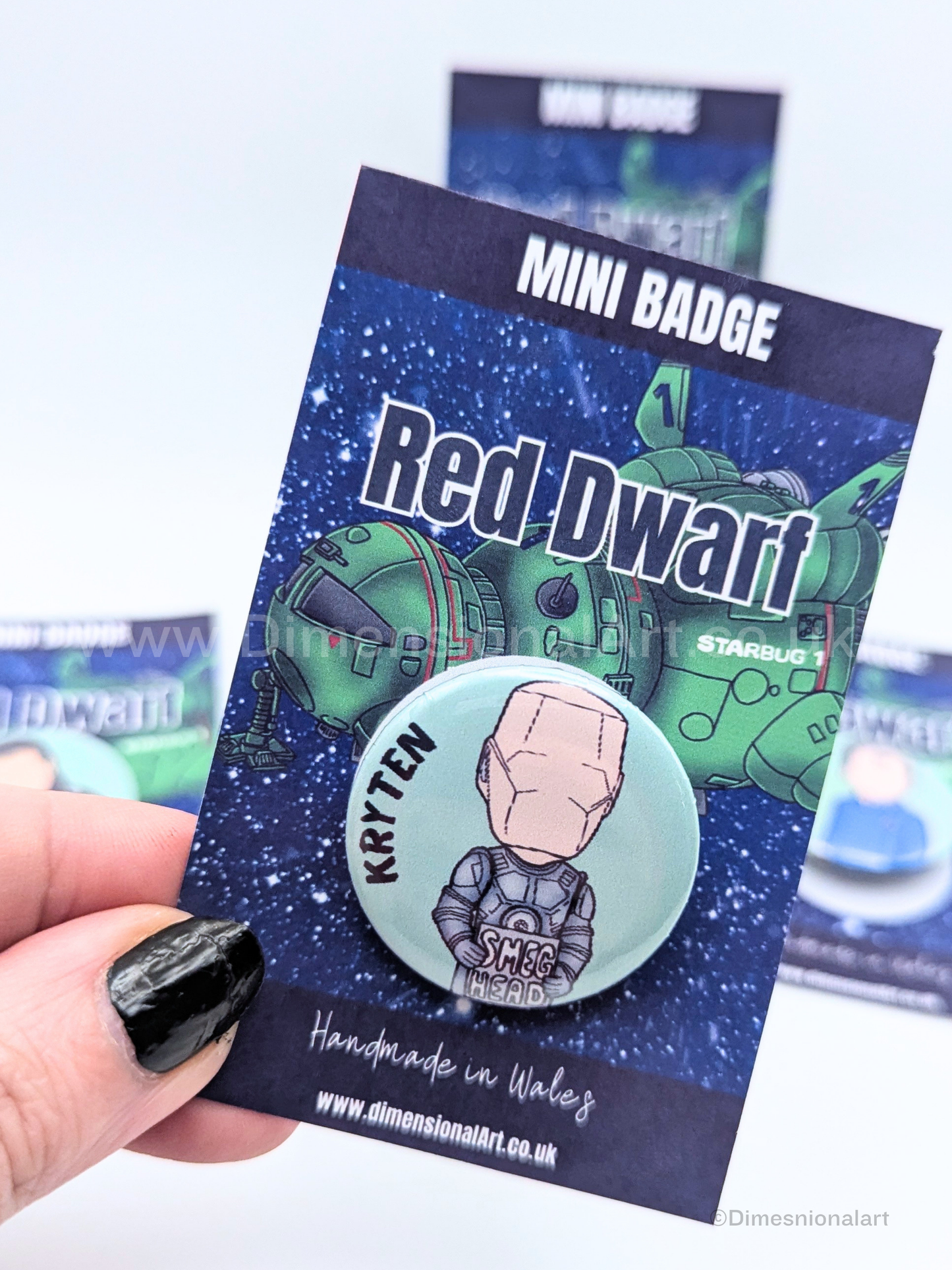 Kryten - Red Dwarf Mini Badge