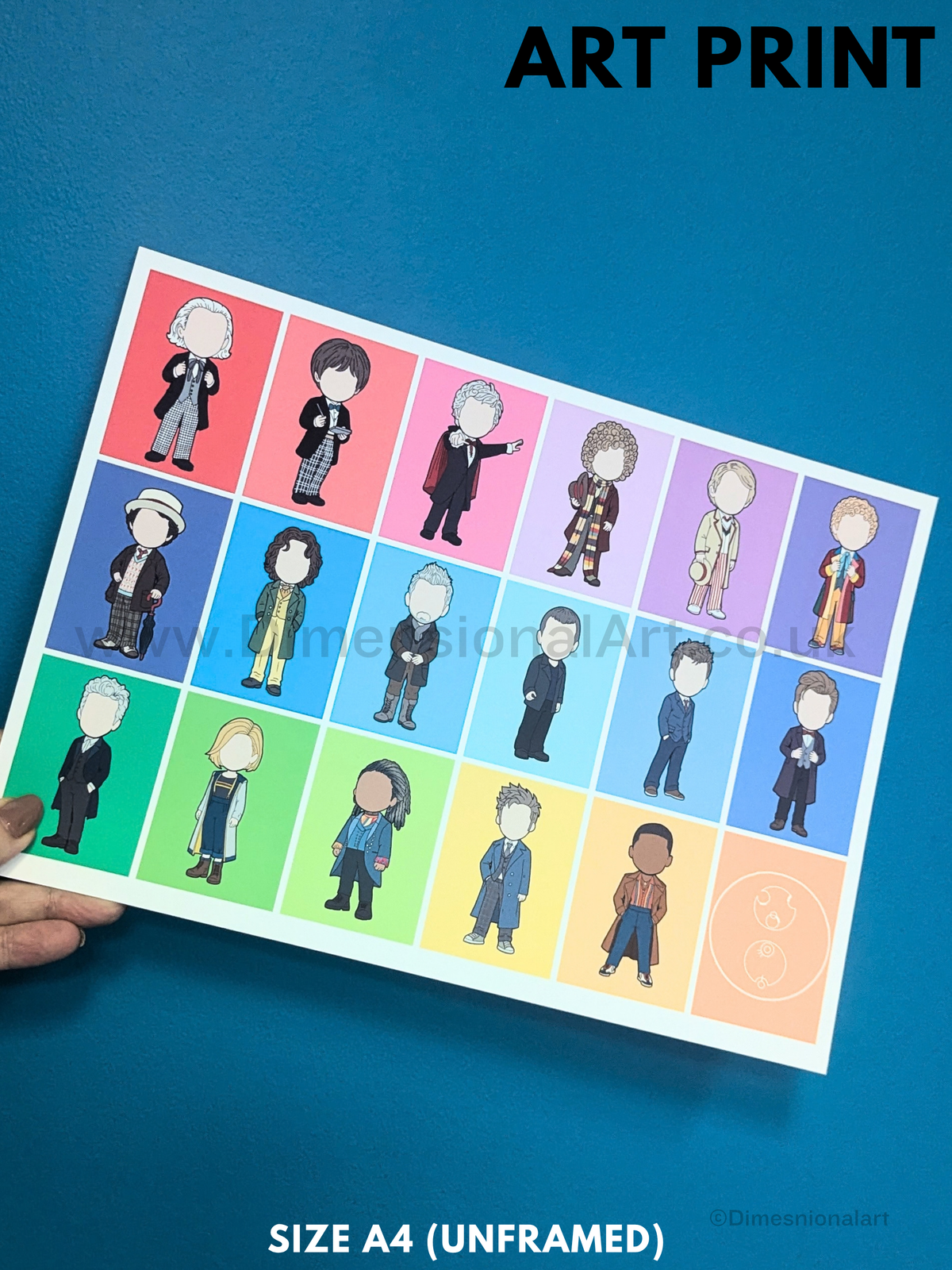 Doctor Who Doctors - The Time lords  A4 Print
