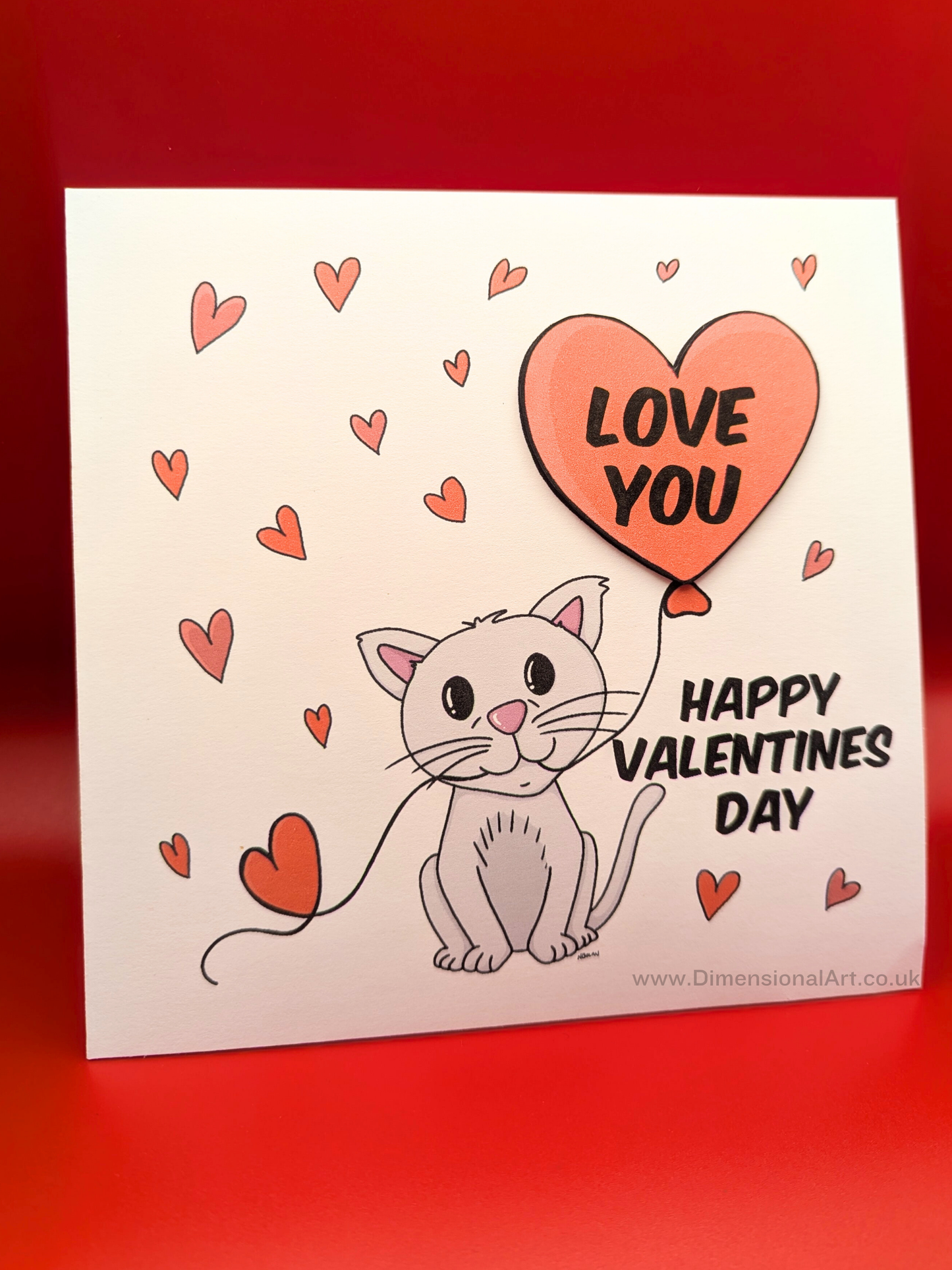 Love you - Cat - Valentines Day Card