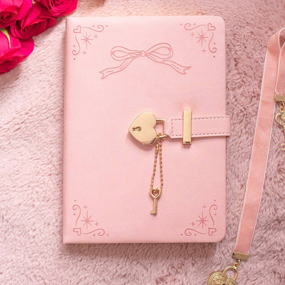 Pink Faux Leather A5 Diary with Lock