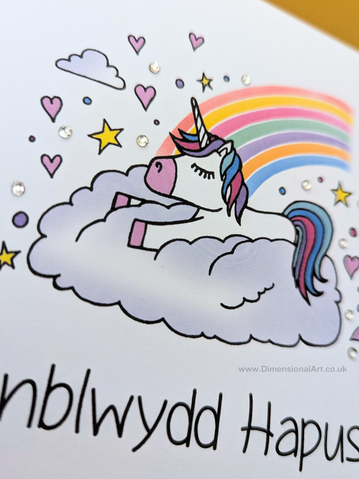 Dreaming Unicorn Penblwydd Hapus (Birthday Card)