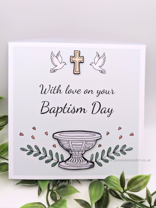 Baptism Day Card -  Handmade