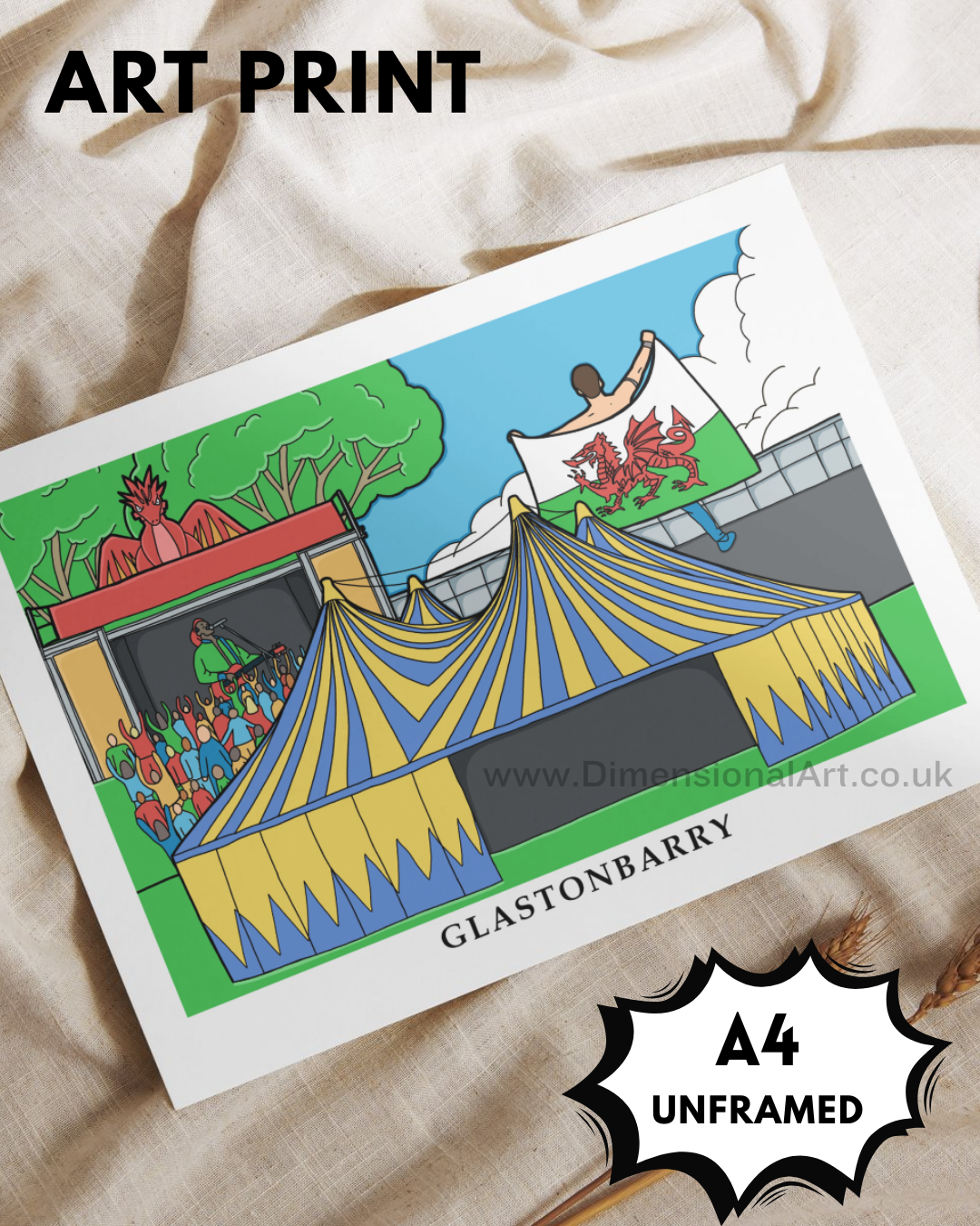GlastonBarry A4 Art Print
