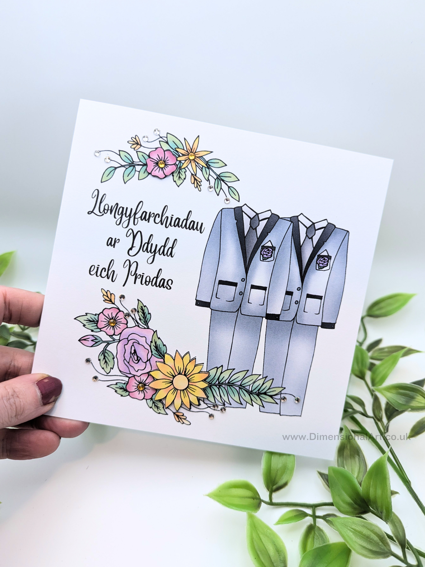Groom and Groom Llongyfarchiadau ar Ddydd eich Priodas (Congratulations on your Wedding Day) - Welsh (Copy)