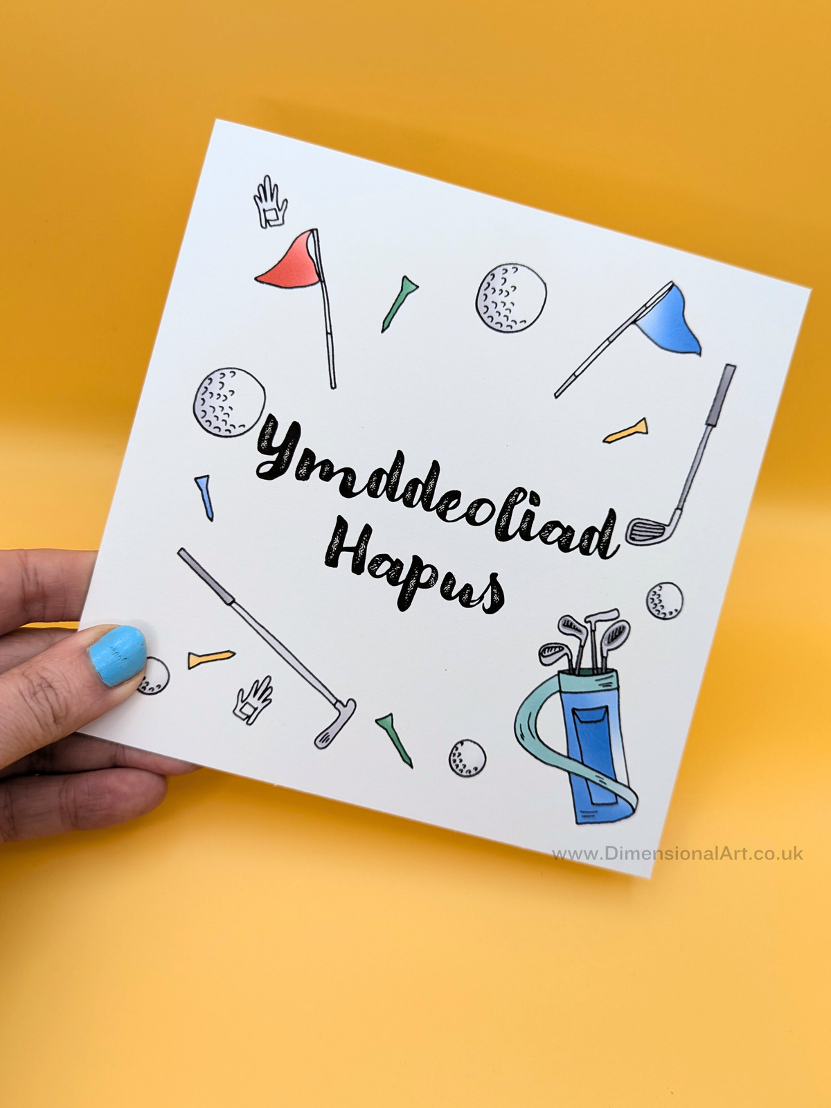 Golf Ymddeoliad Hapus (Retirement Card) - Welsh
