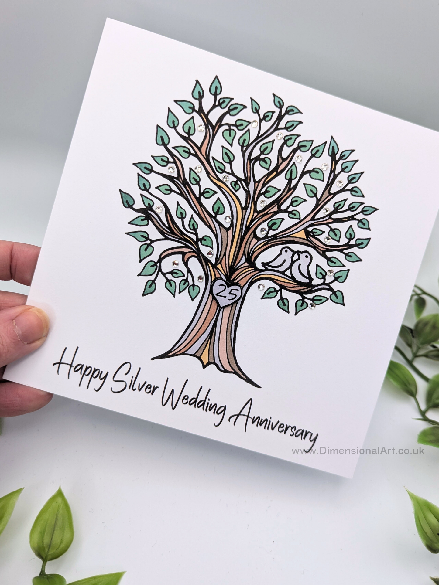 25th Silver Anniversary Card