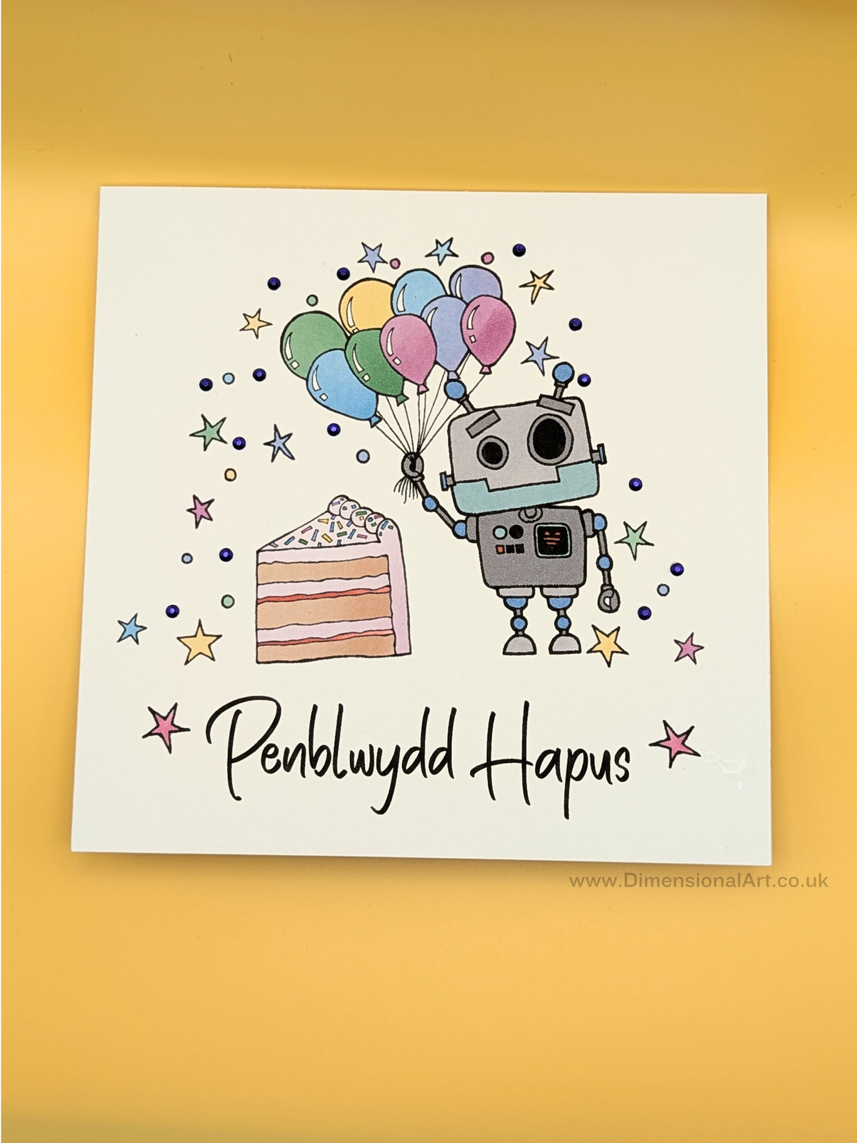 Robot Penblwydd (Birthday Card)