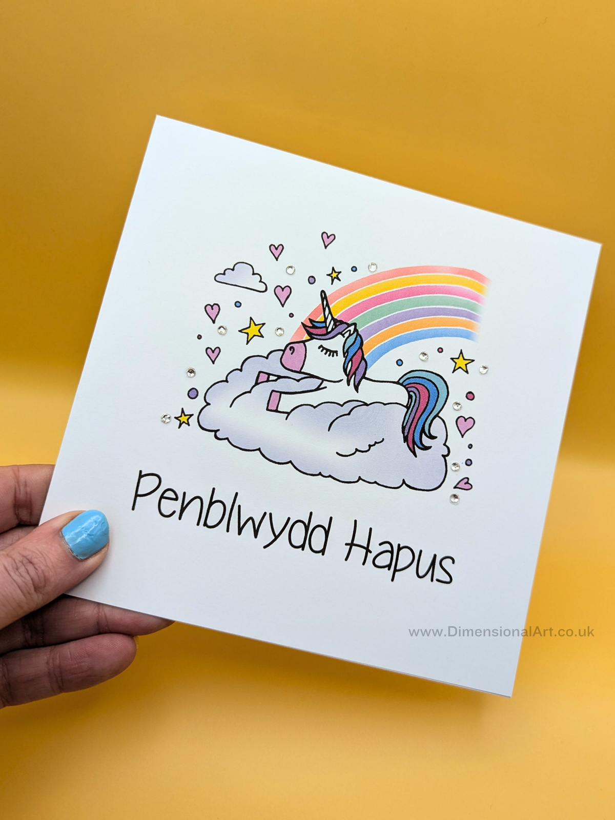 Dreaming Unicorn Penblwydd Hapus (Birthday Card)