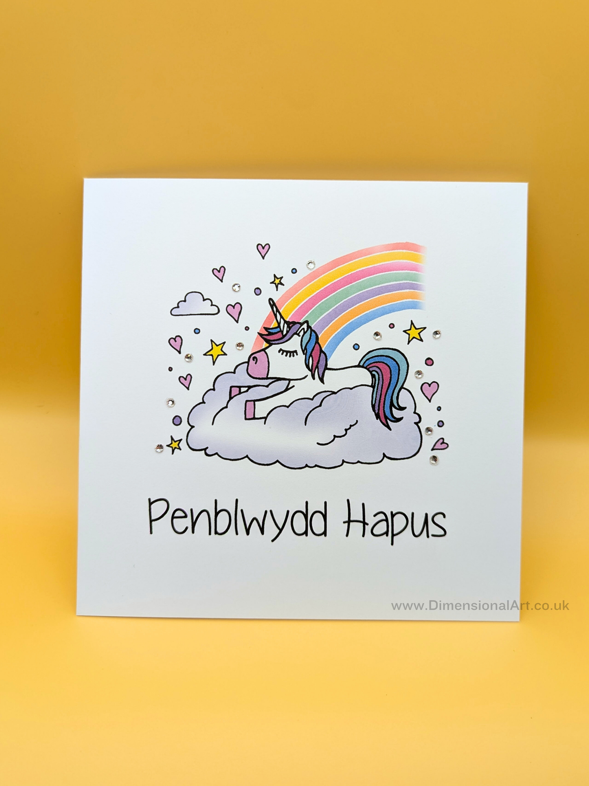 Dreaming Unicorn Penblwydd Hapus (Birthday Card)