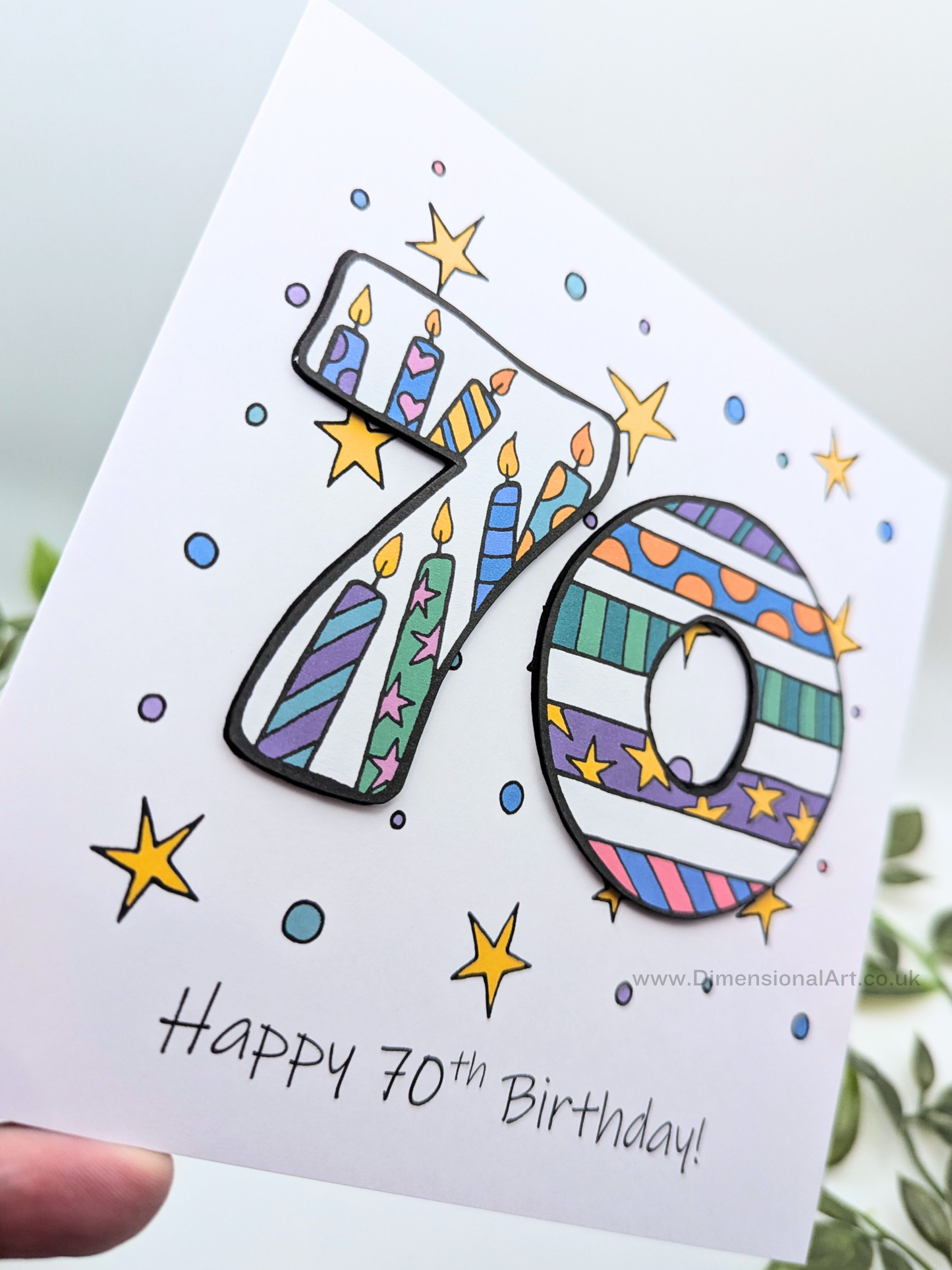 70th Number Candles Birthday Card