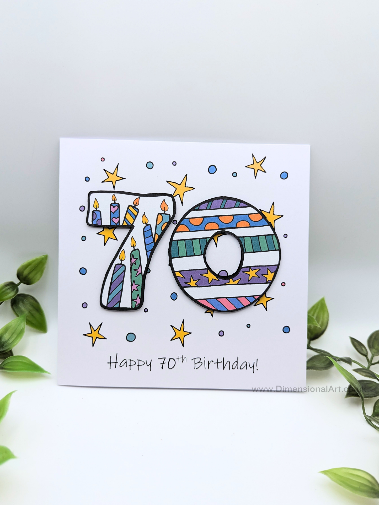 70th Number Candles Birthday Card