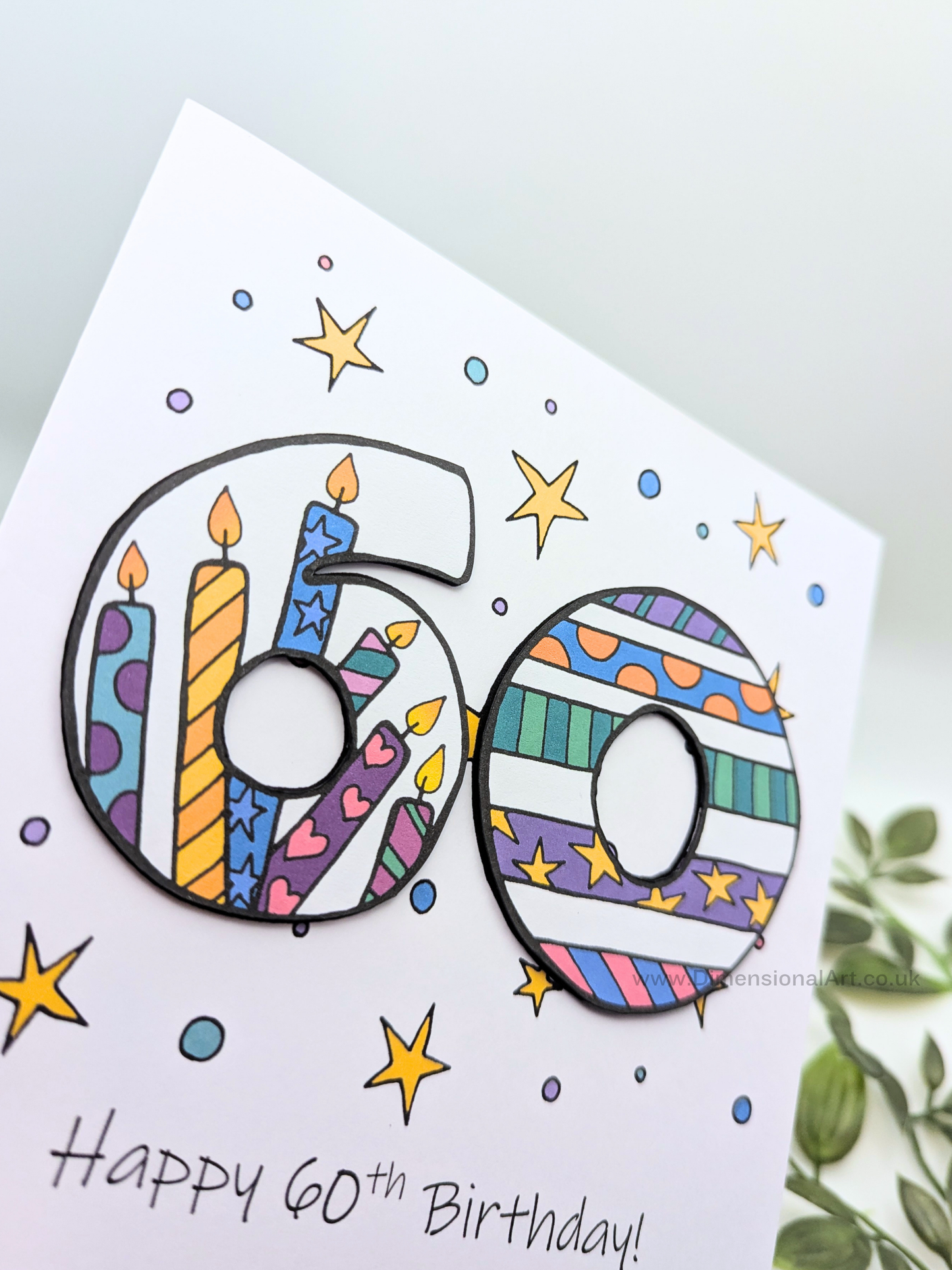 60th Number Candles Birthday Card