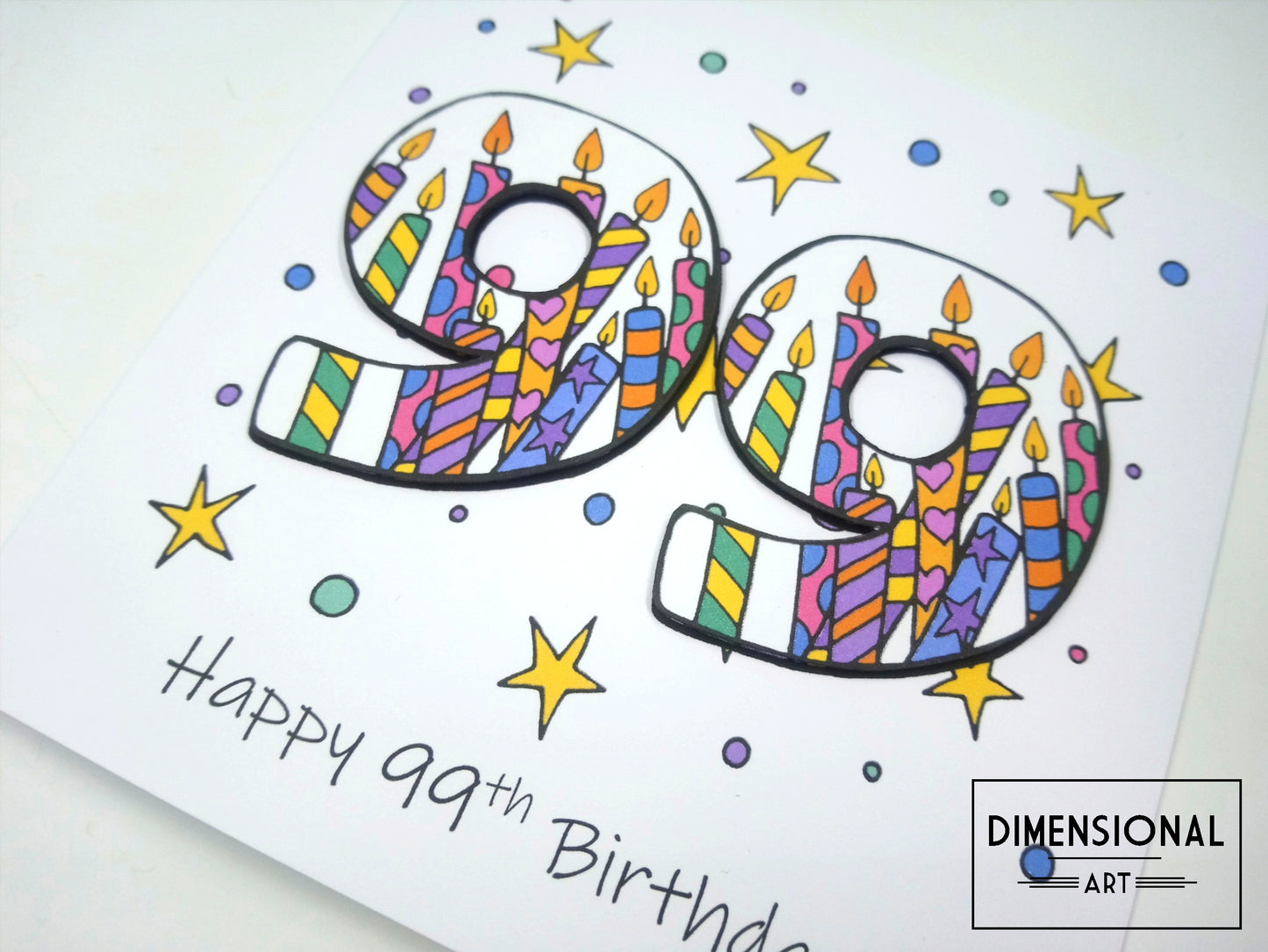 99th Number Candles Birthday Card