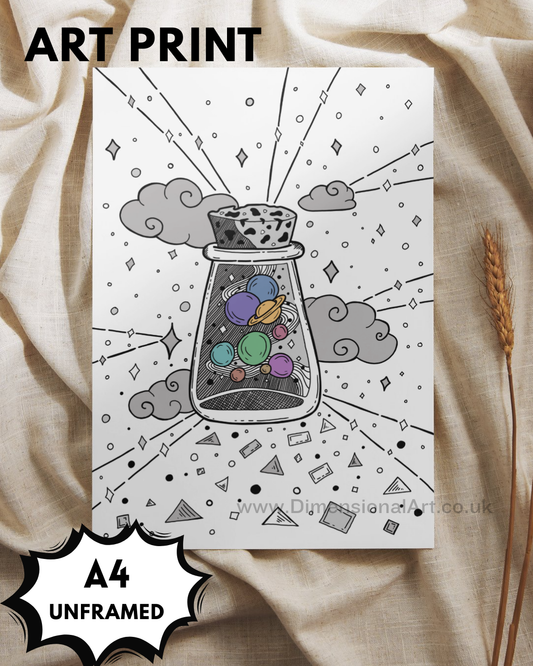 Colourful Dice A4 Print