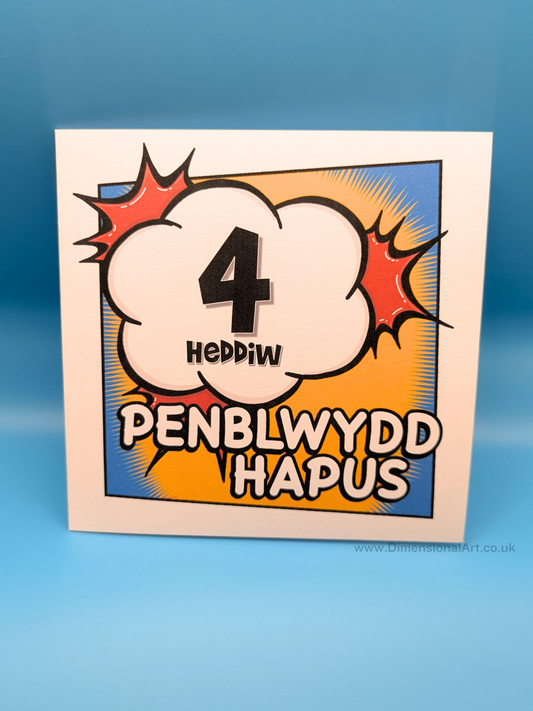 4 heddiw - Penblwydd Hapus (Birthday Card)