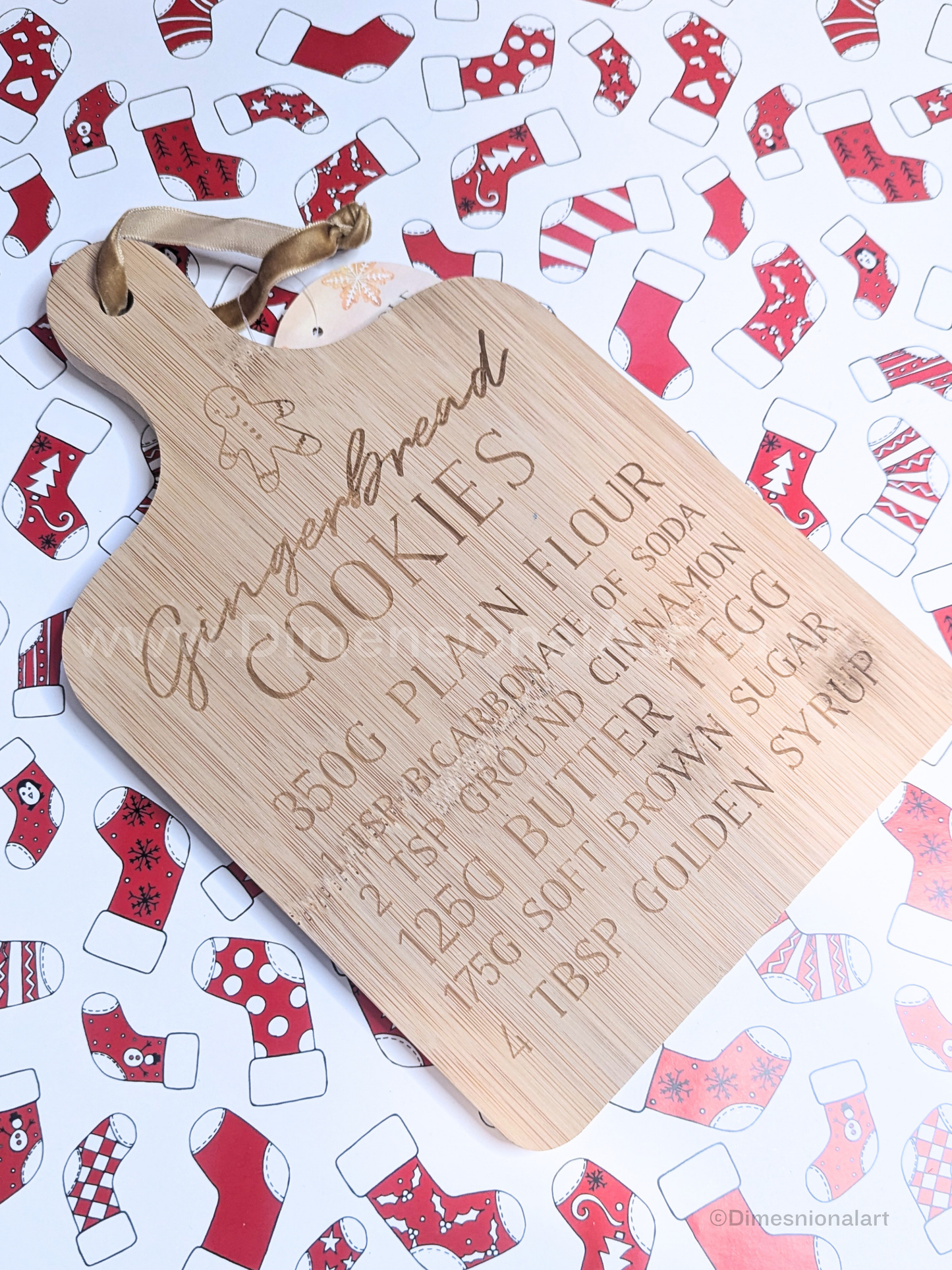 Christmas Gingerbread Cookies Bamboo Serving Board