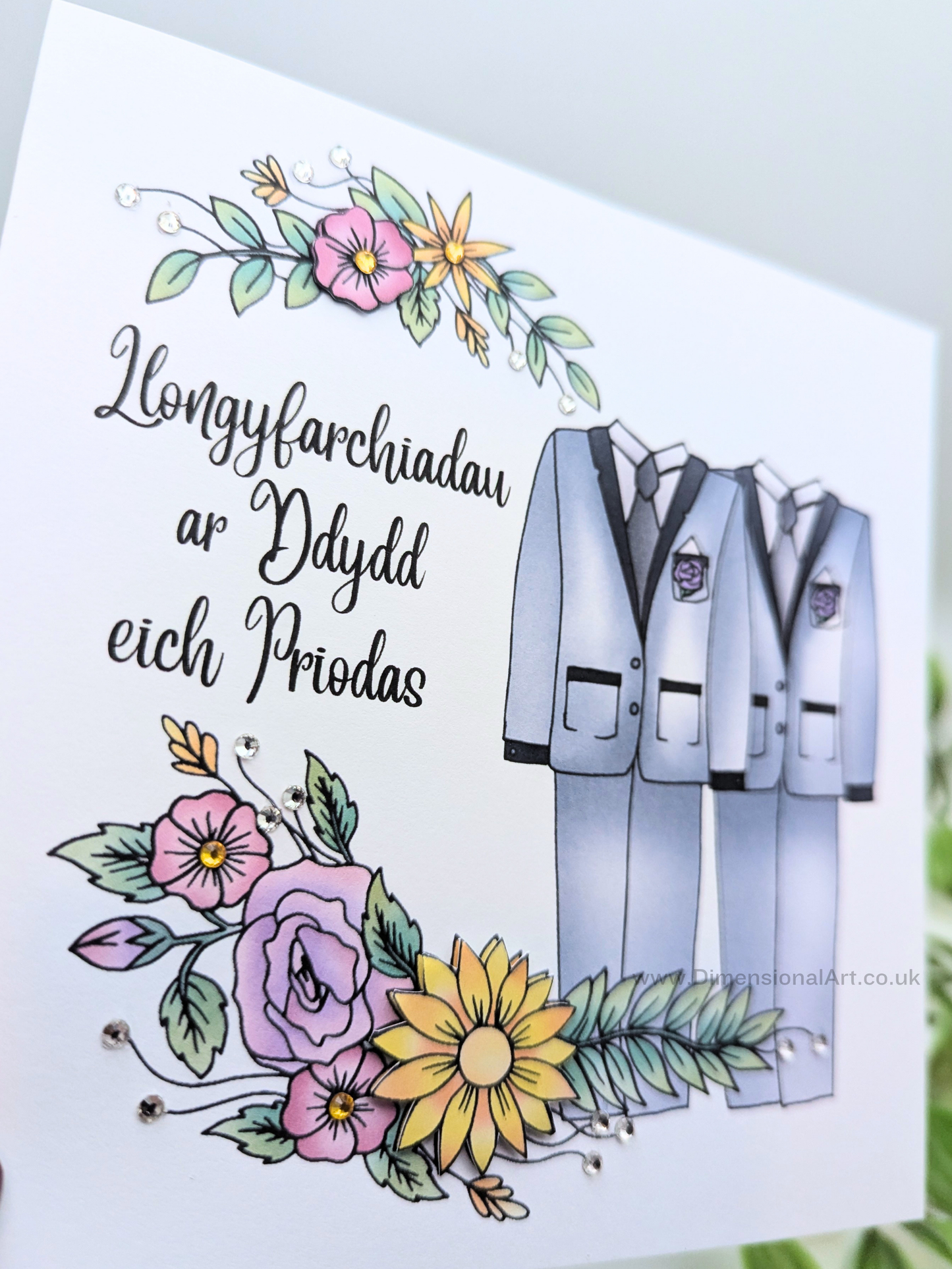 Groom and Groom Llongyfarchiadau ar Ddydd eich Priodas (Congratulations on your Wedding Day) - Welsh (Copy)