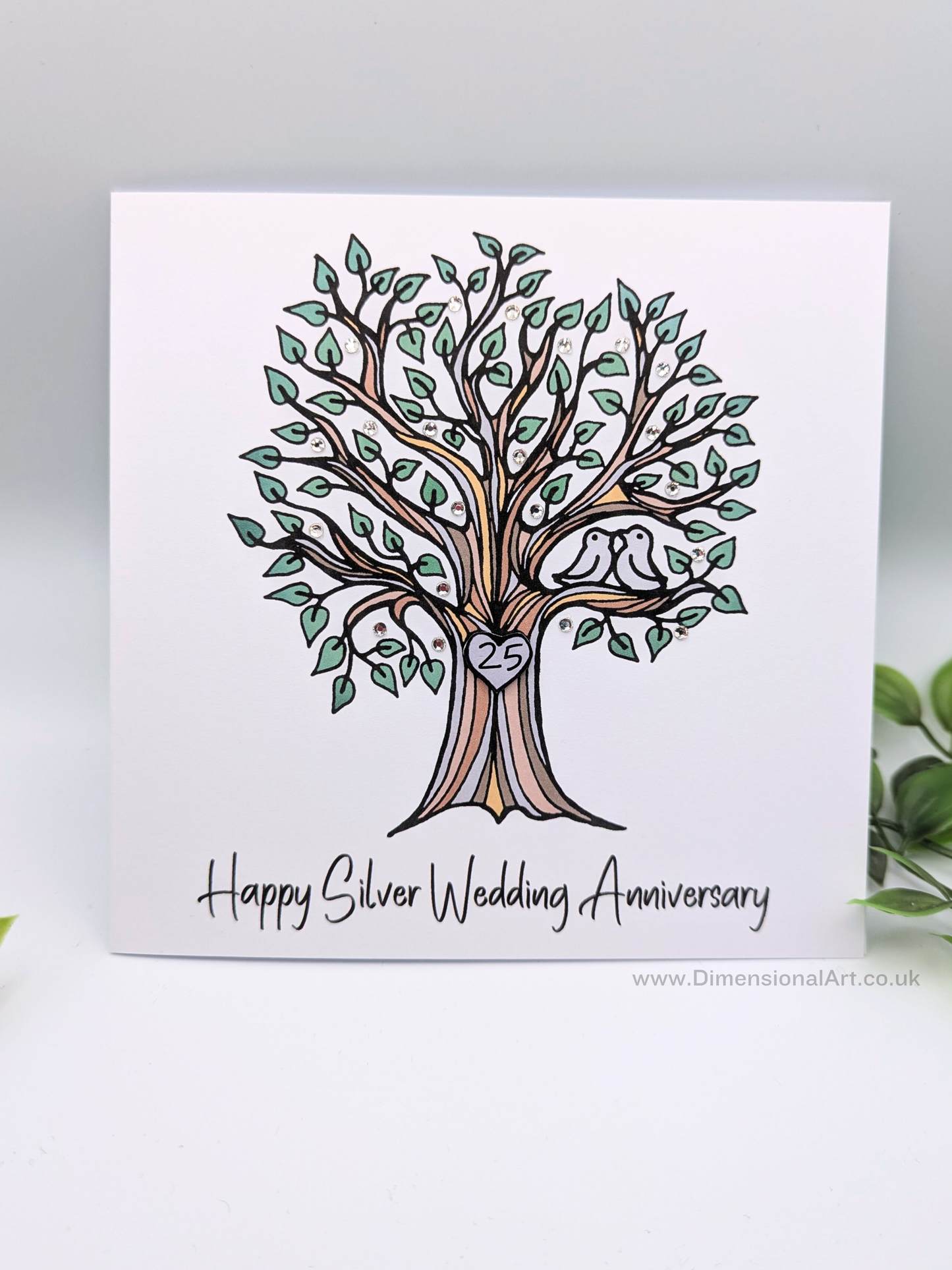 25th Silver Anniversary Card