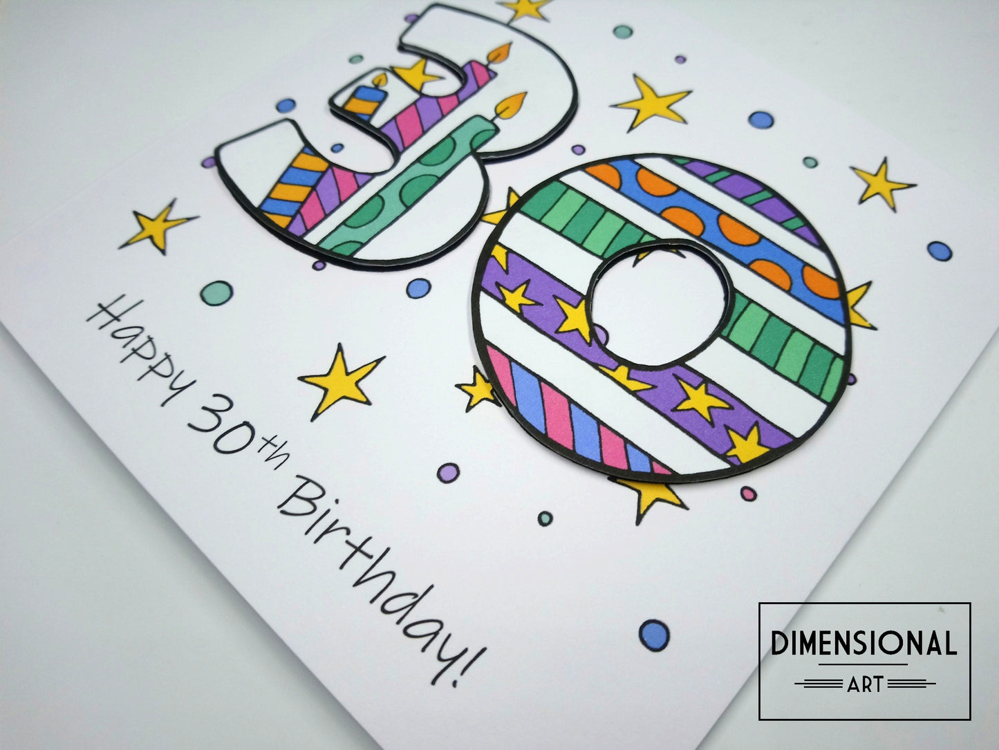 30th Number Candles Birthday Card