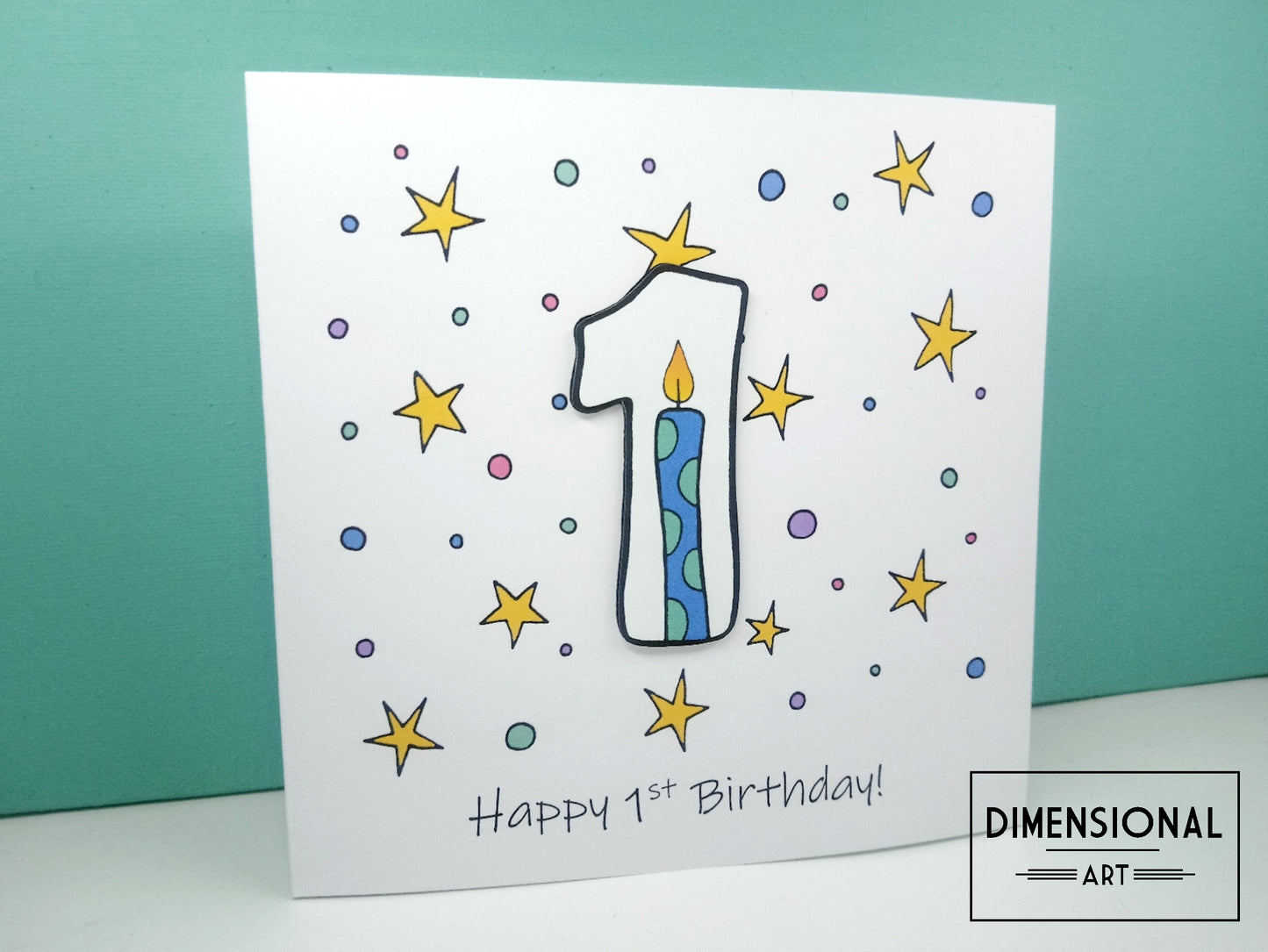 1st Number Candles Birthday Card