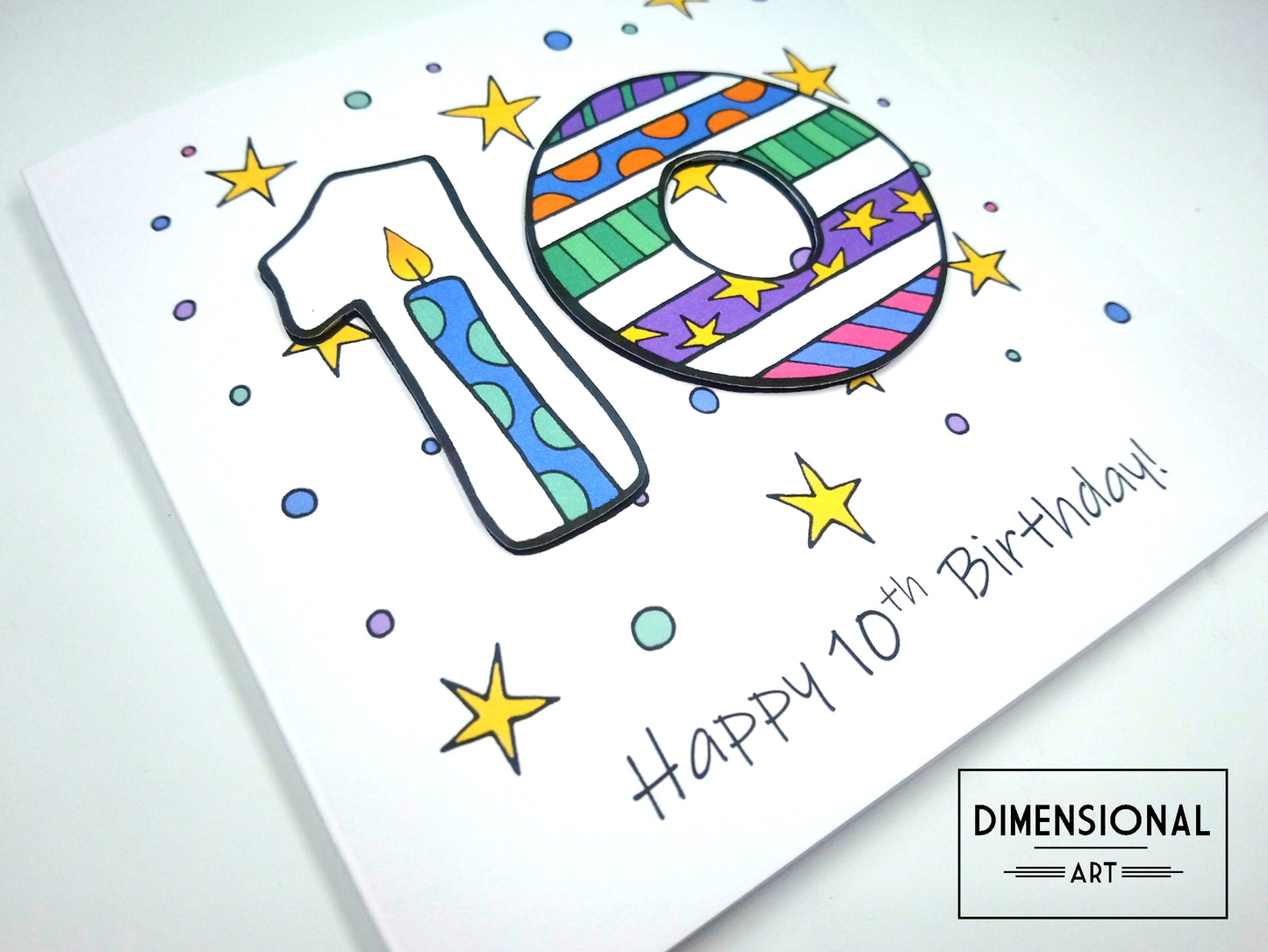 10th Number Candles Birthday Card