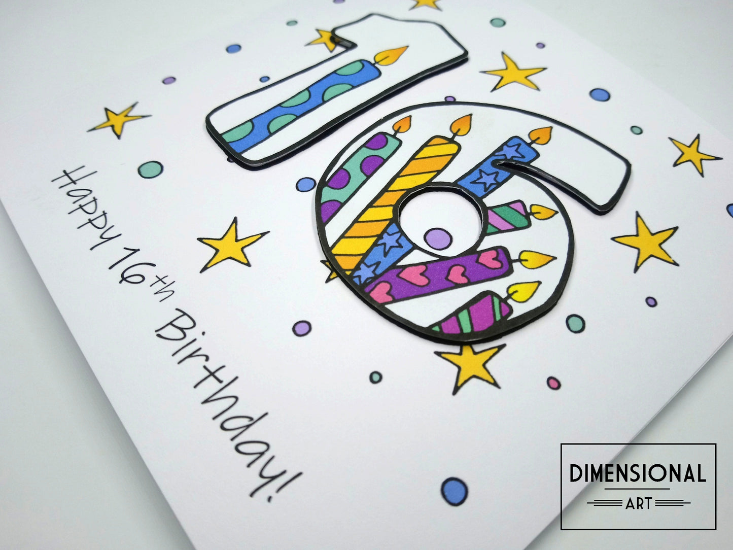 16th Number Candles Birthday Card