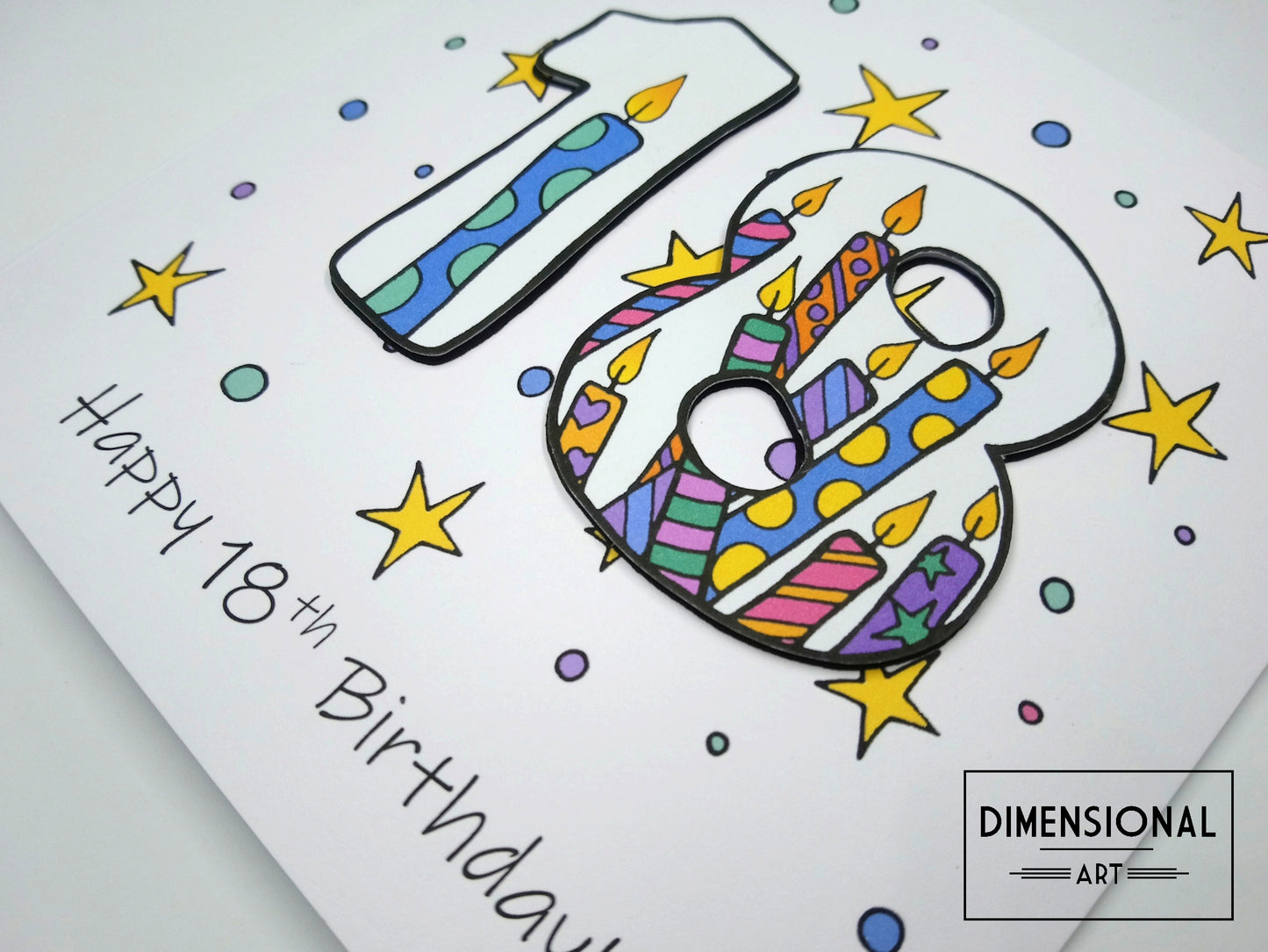 18th Number Candles Birthday Card