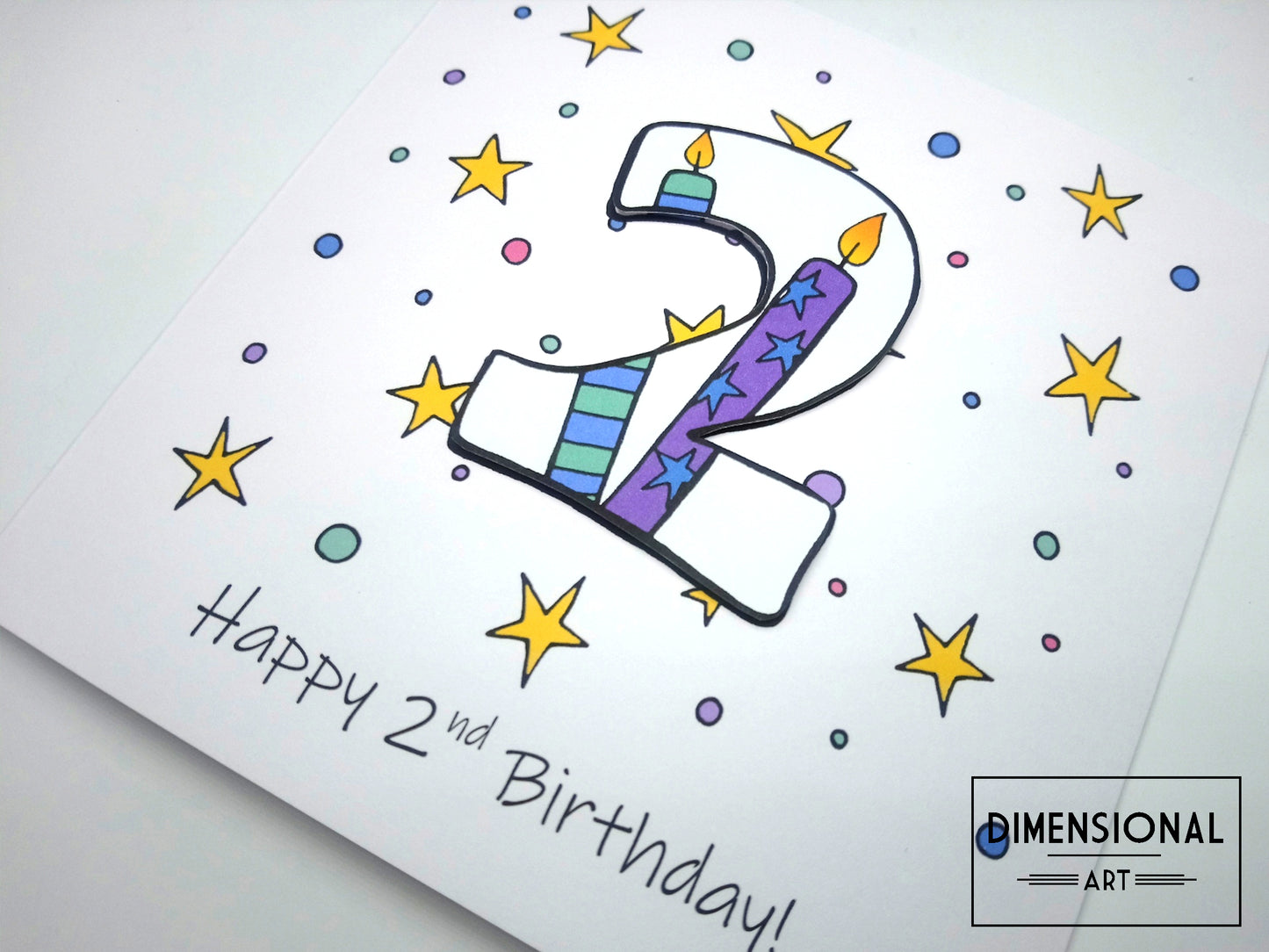 2nd Number Candles Birthday Card