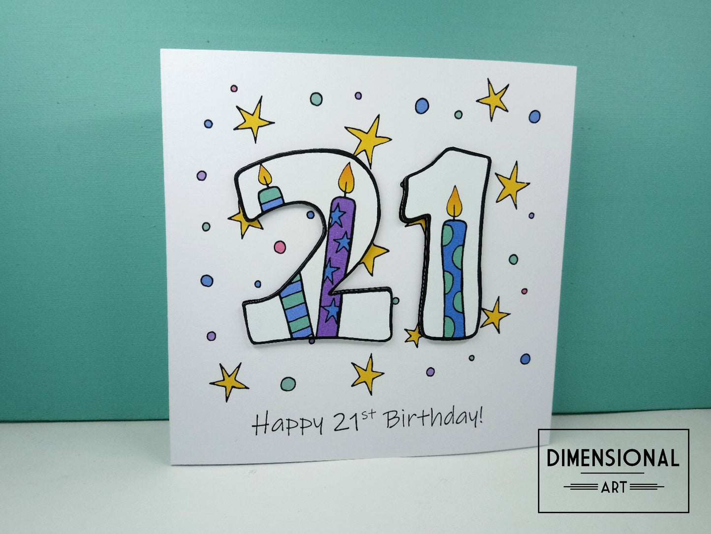 21st Number Candles Birthday Card