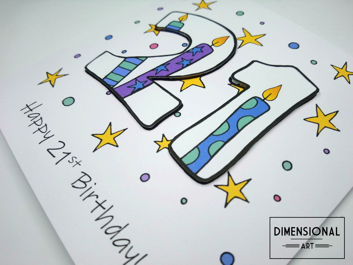 21st Number Candles Birthday Card