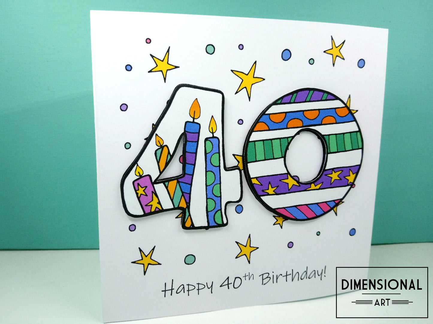 40th Number Candles Birthday Card