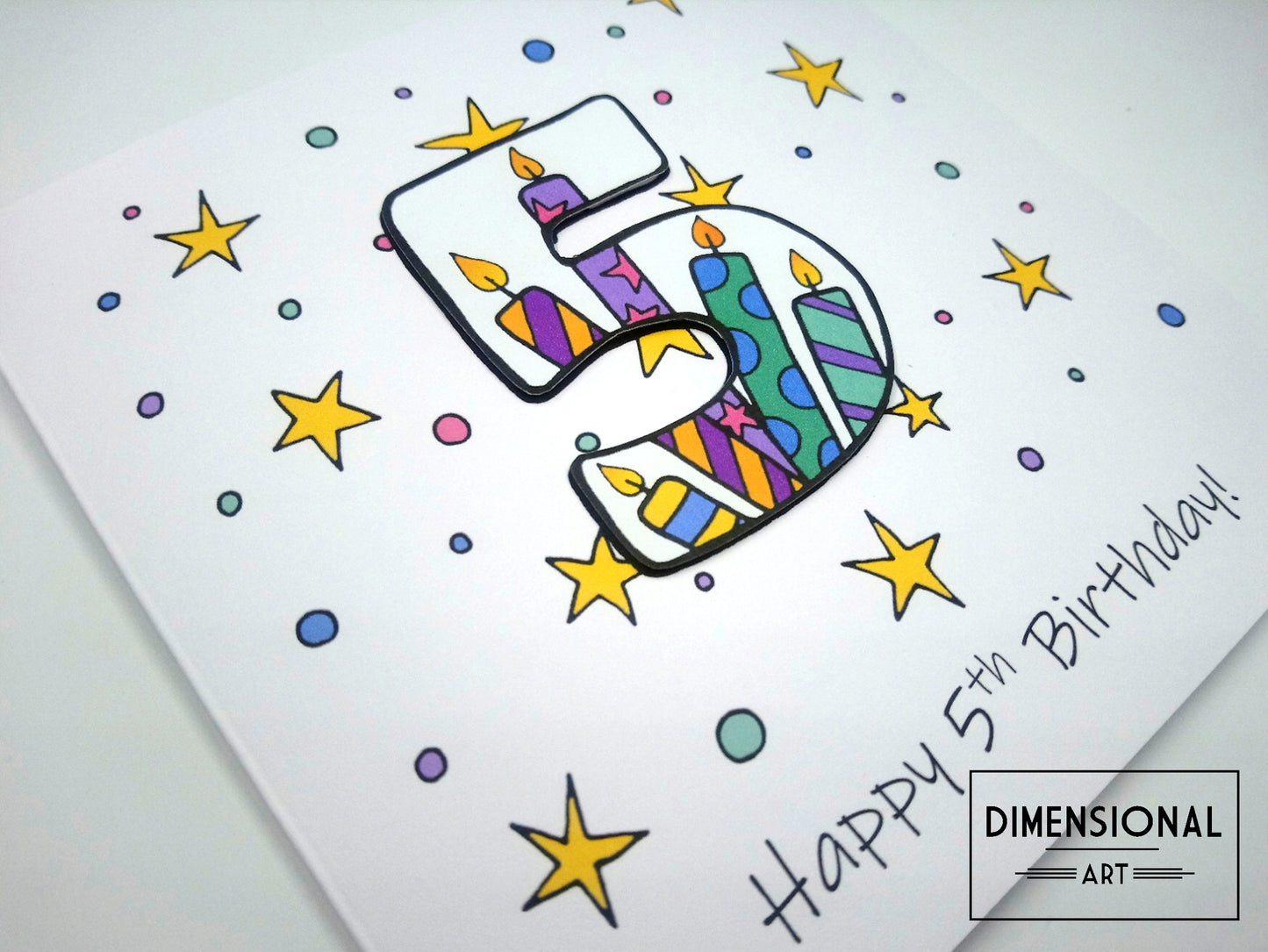 5th Number Candles Birthday Card