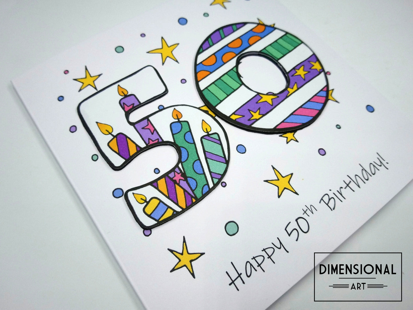 50th Number Candles Birthday Card