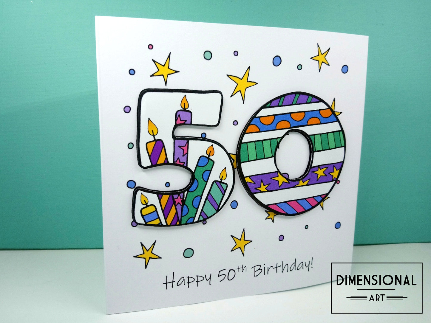 50th Number Candles Birthday Card