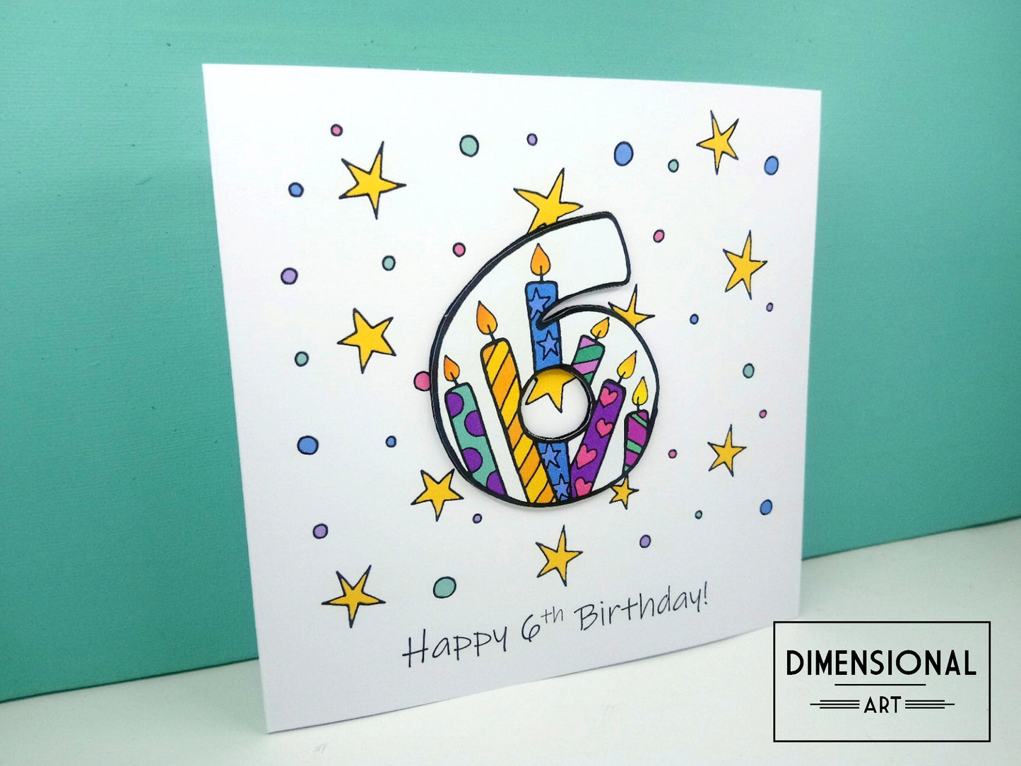 6th Number Candles Birthday Card