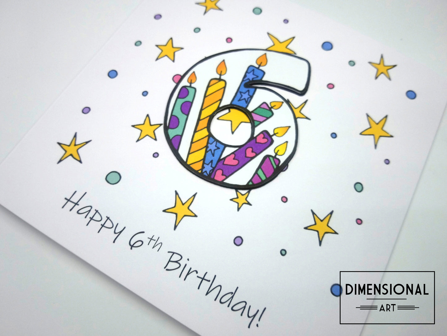 6th Number Candles Birthday Card
