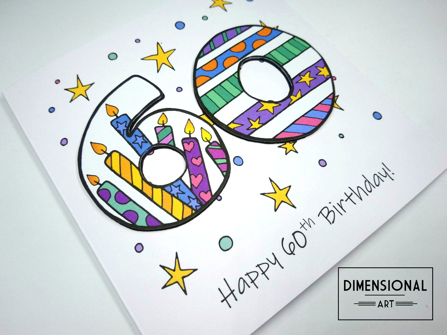 60th Number Candles Birthday Card