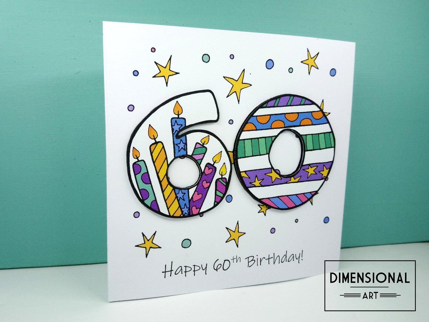 60th Number Candles Birthday Card