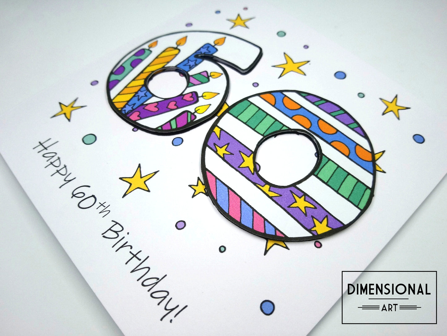 60th Number Candles Birthday Card