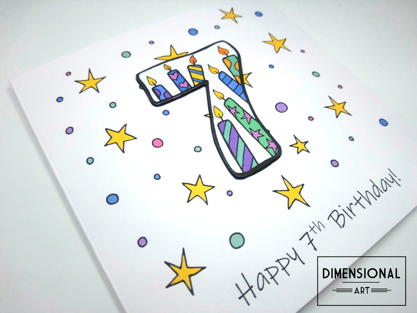 7th Number Candles Birthday Card