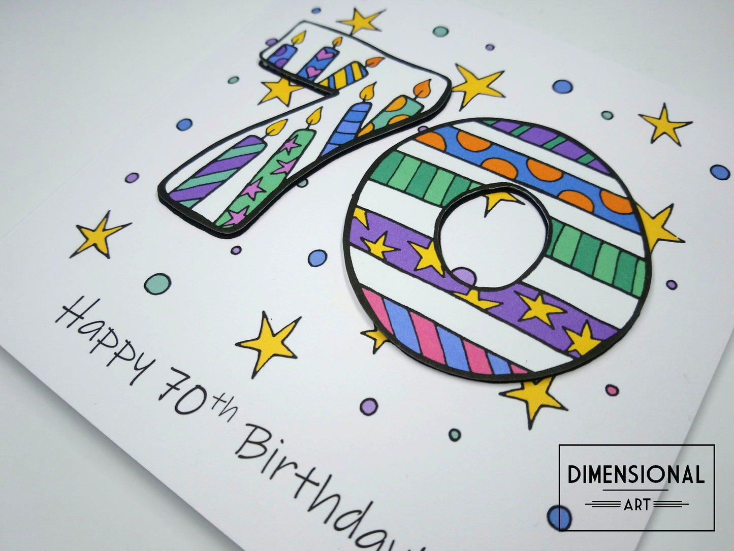 70th Number Candles Birthday Card