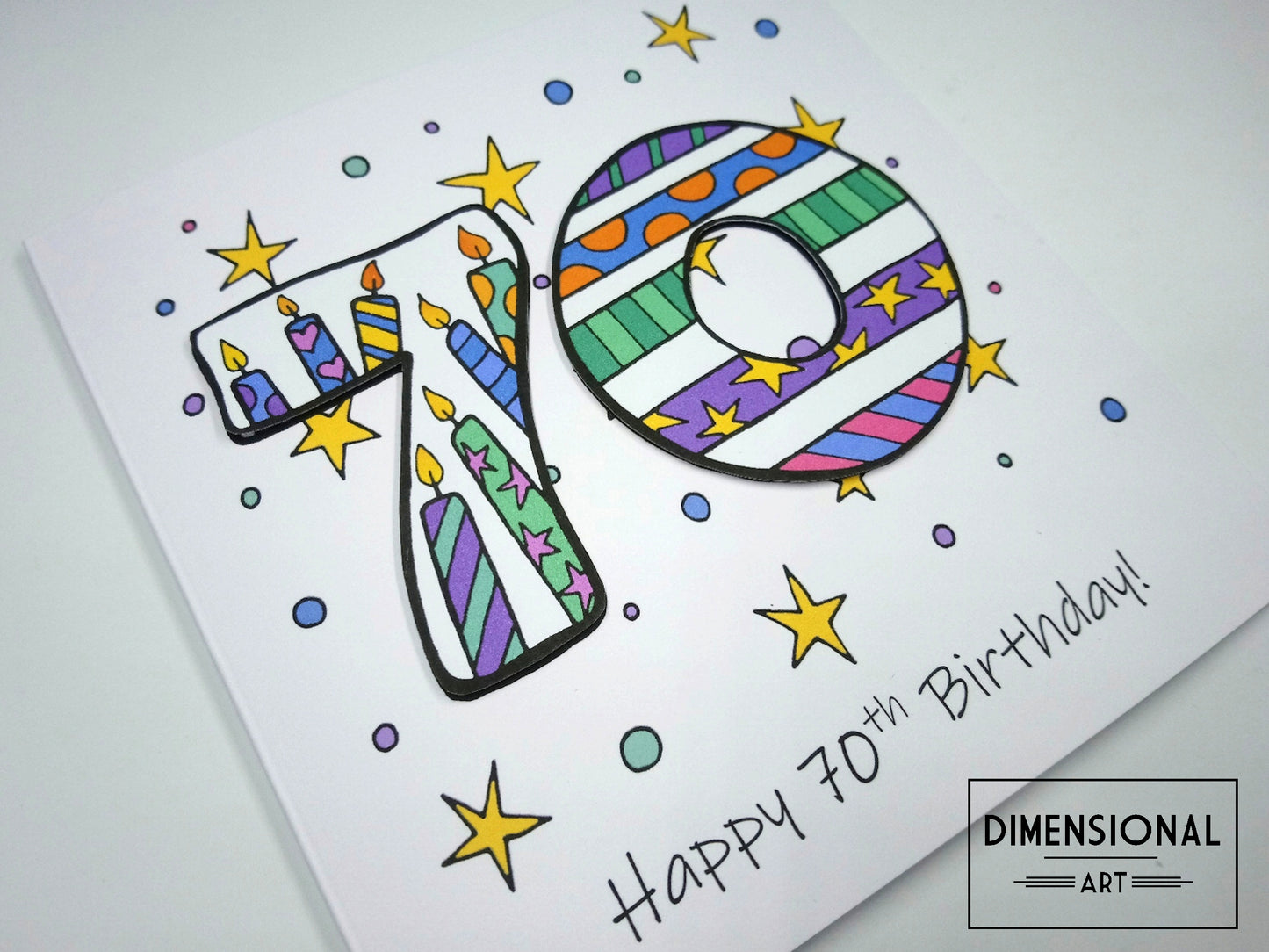 70th Number Candles Birthday Card