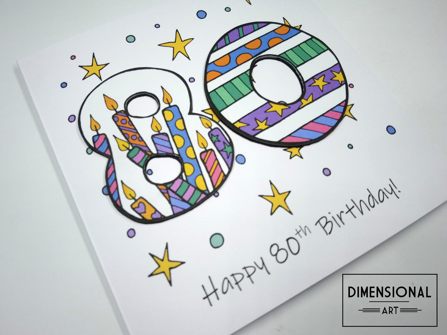 80th Number Candles Birthday Card