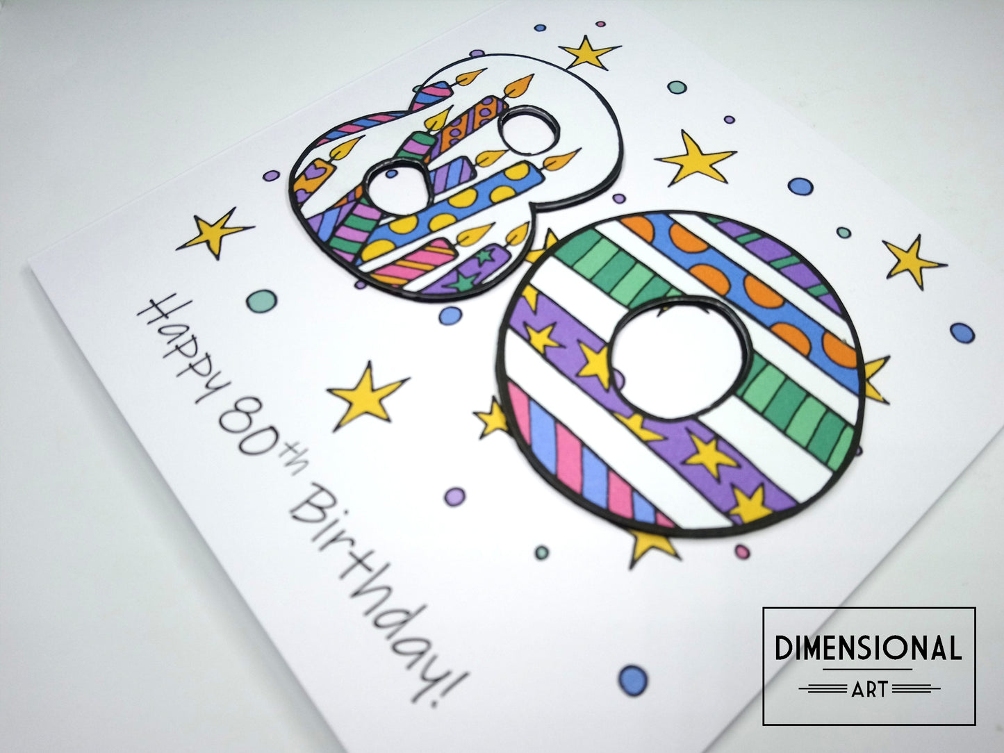 80th Number Candles Birthday Card