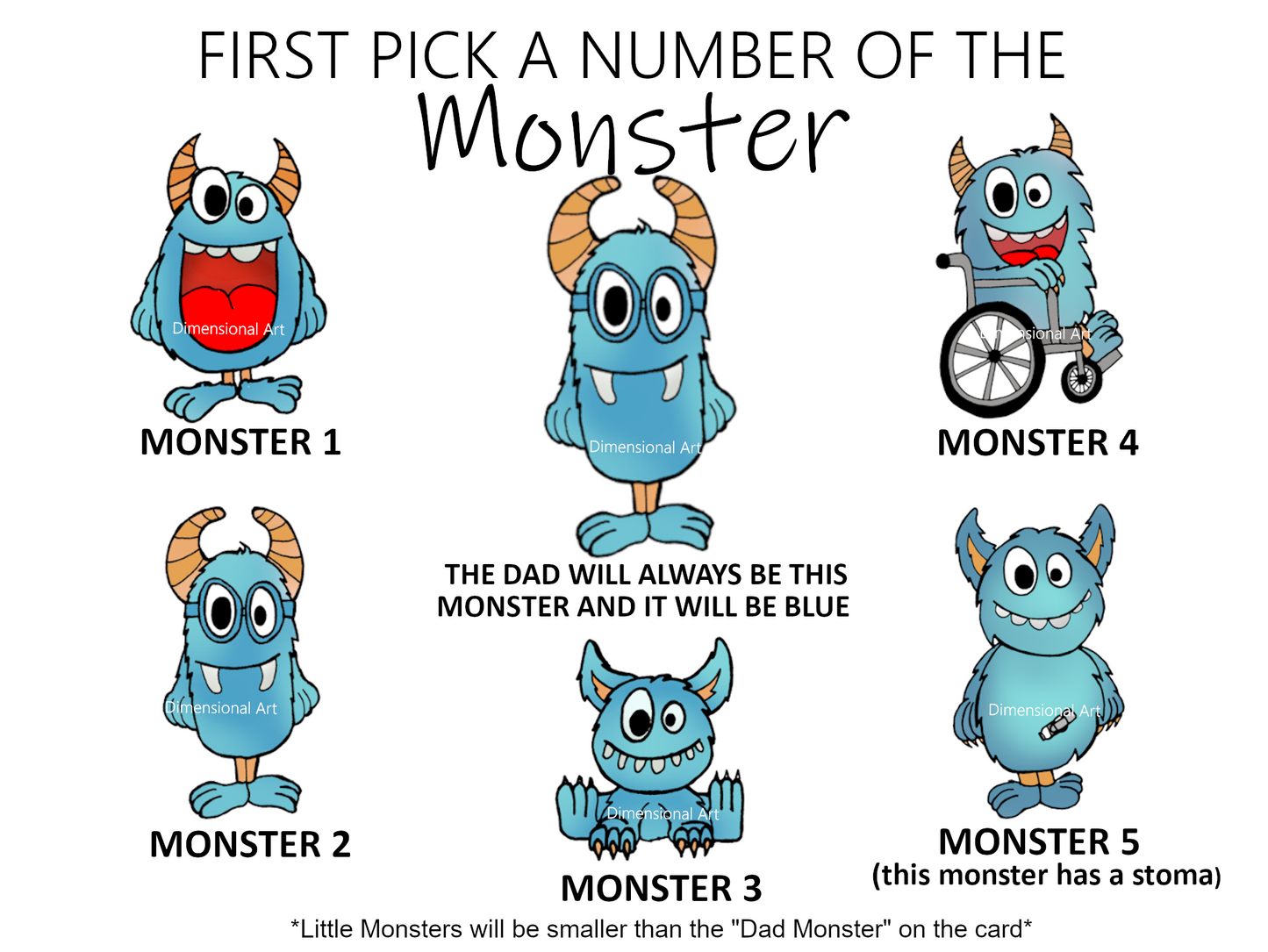 PERSONALISED Dad From the Little Monsters Birthday Card