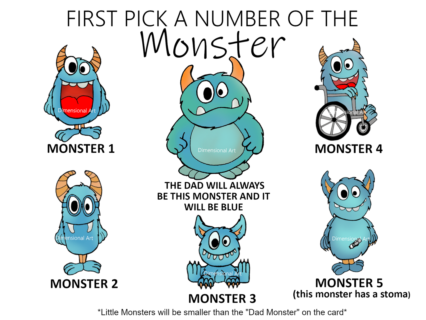 PERSONALISED Daddy From the Little Monsters Birthday Card