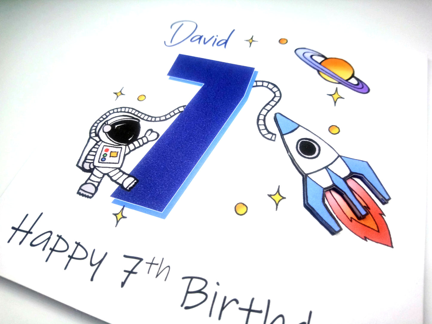 PERSONALISED Space Birthday Card