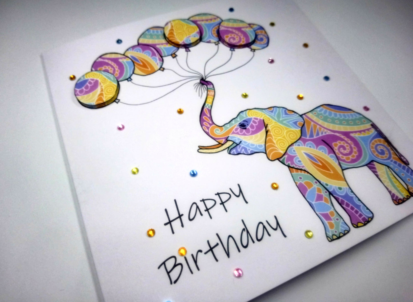 Elephant Balloons Birthday Card