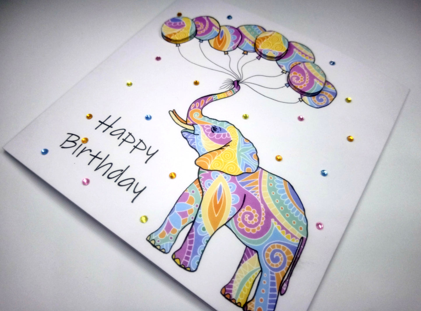 Elephant Balloons Birthday Card